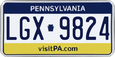 PA license plate LGX9824