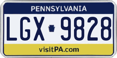 PA license plate LGX9828