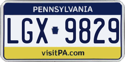 PA license plate LGX9829