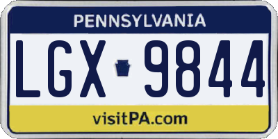 PA license plate LGX9844