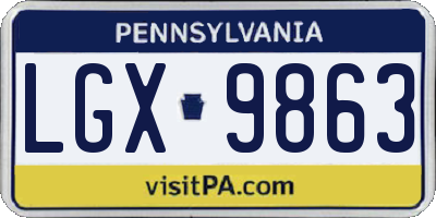 PA license plate LGX9863