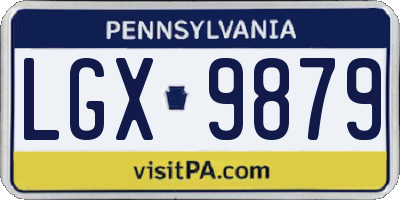 PA license plate LGX9879