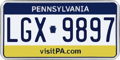 PA license plate LGX9897