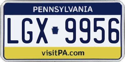 PA license plate LGX9956