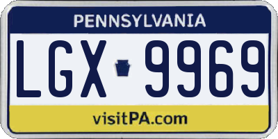 PA license plate LGX9969