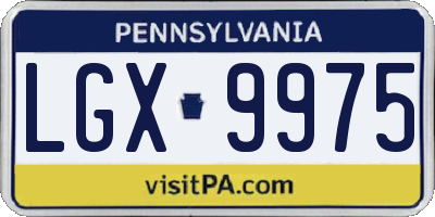 PA license plate LGX9975