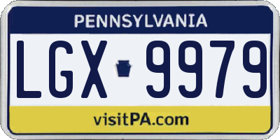 PA license plate LGX9979