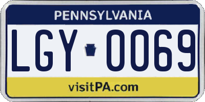 PA license plate LGY0069