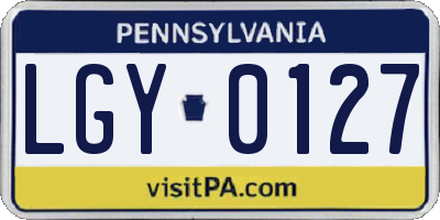 PA license plate LGY0127