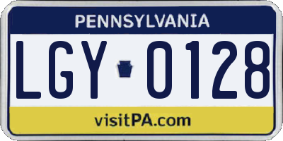 PA license plate LGY0128
