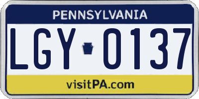 PA license plate LGY0137
