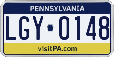 PA license plate LGY0148