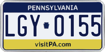 PA license plate LGY0155