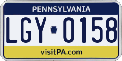 PA license plate LGY0158