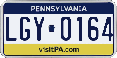 PA license plate LGY0164