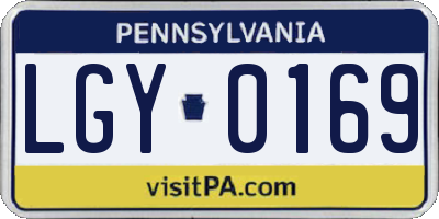 PA license plate LGY0169