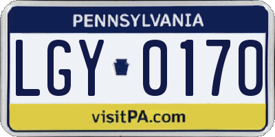 PA license plate LGY0170