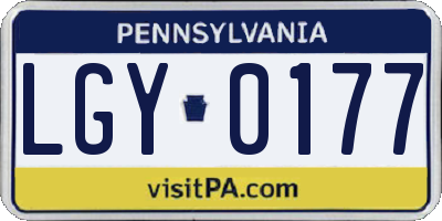 PA license plate LGY0177