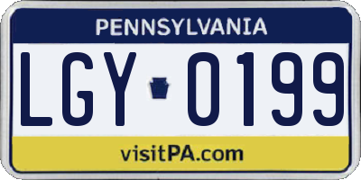 PA license plate LGY0199