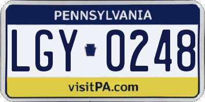 PA license plate LGY0248