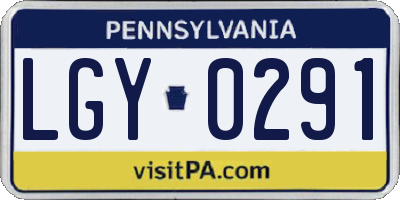 PA license plate LGY0291
