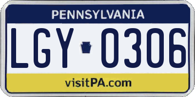 PA license plate LGY0306