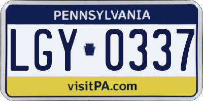 PA license plate LGY0337