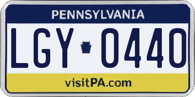 PA license plate LGY0440