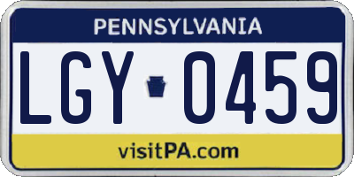 PA license plate LGY0459