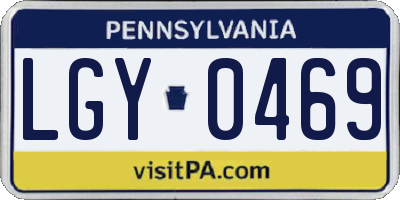 PA license plate LGY0469