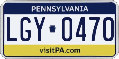 PA license plate LGY0470