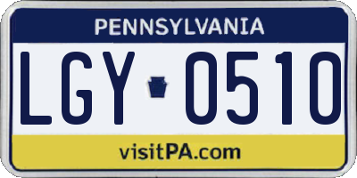 PA license plate LGY0510