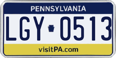 PA license plate LGY0513