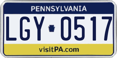 PA license plate LGY0517