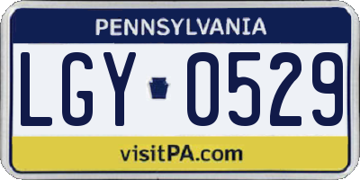 PA license plate LGY0529