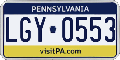 PA license plate LGY0553