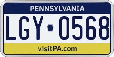 PA license plate LGY0568