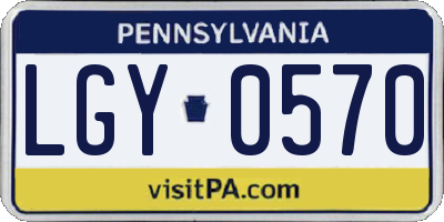 PA license plate LGY0570