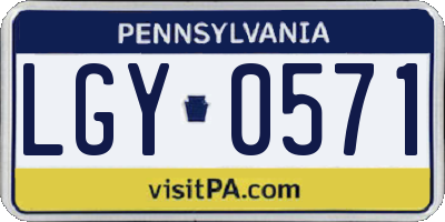 PA license plate LGY0571