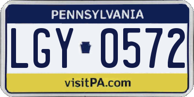 PA license plate LGY0572