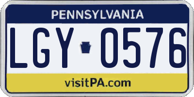 PA license plate LGY0576