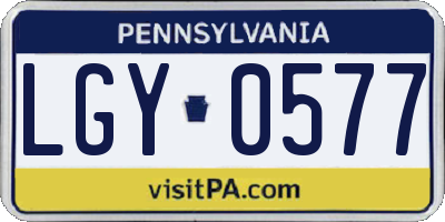 PA license plate LGY0577