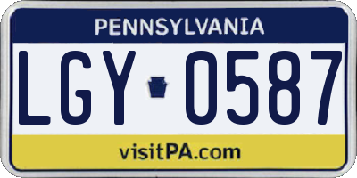PA license plate LGY0587