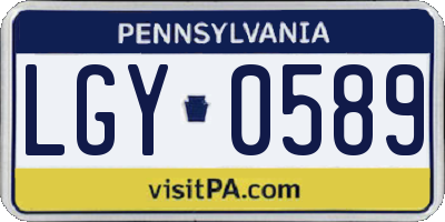 PA license plate LGY0589
