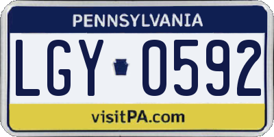 PA license plate LGY0592