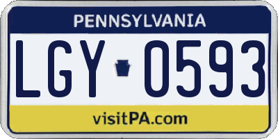 PA license plate LGY0593
