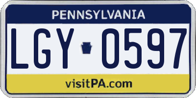 PA license plate LGY0597