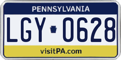 PA license plate LGY0628