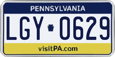 PA license plate LGY0629