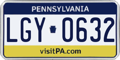 PA license plate LGY0632